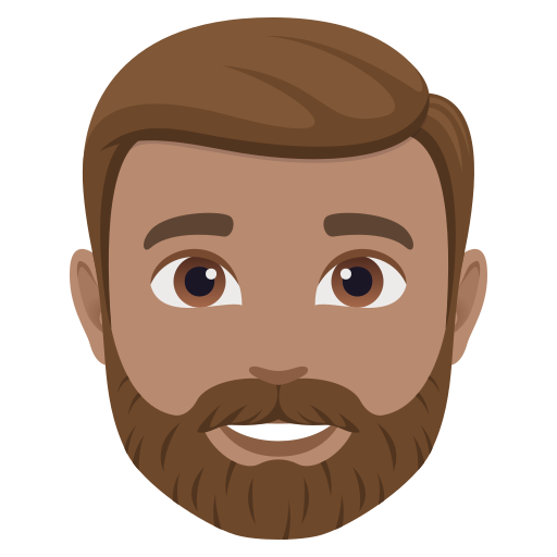 man: medium skin tone, beard — JoyPixels
