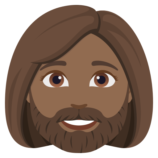 woman: medium-dark skin tone, beard — JoyPixels