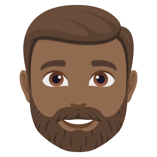 man: medium-dark skin tone, beard — JoyPixels
