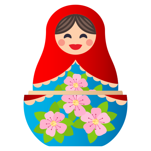 Nesting Dolls as drawn by JoyPixels in 10.0