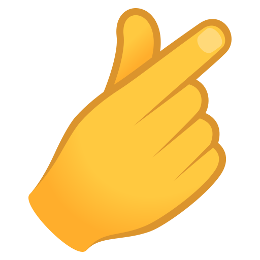 hand with index finger and thumb crossed — JoyPixels