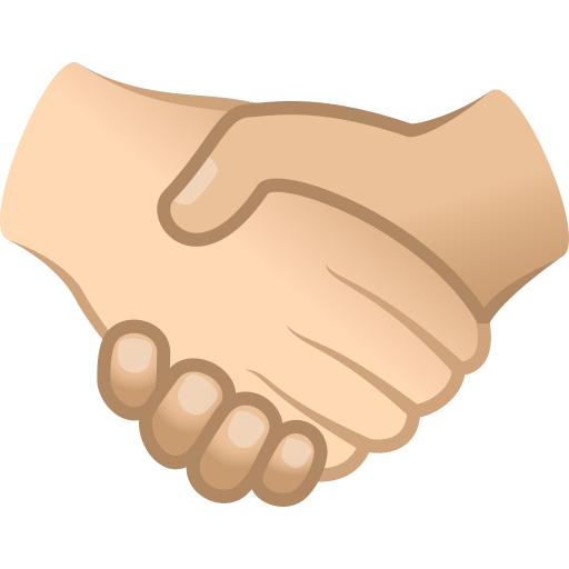 handshake: light skin tone, medium-light skin tone — JoyPixels