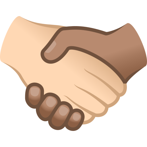 handshake: light skin tone, medium skin tone — JoyPixels