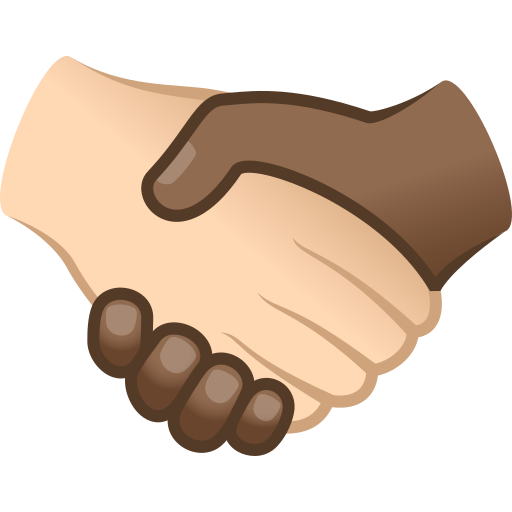 handshake: light skin tone, medium-dark skin tone — JoyPixels