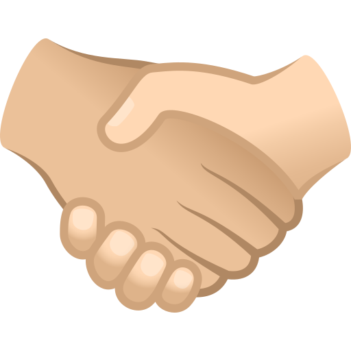 handshake: medium-light skin tone, light skin tone — JoyPixels