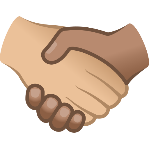 handshake: medium-light skin tone, medium skin tone — JoyPixels