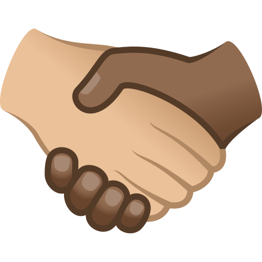 handshake: medium-light skin tone, medium-dark skin tone — JoyPixels