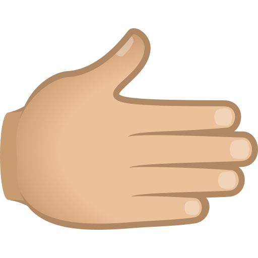 rightwards hand: medium-light skin tone — JoyPixels