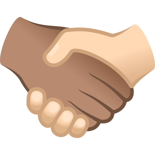 handshake: medium skin tone, light skin tone — JoyPixels