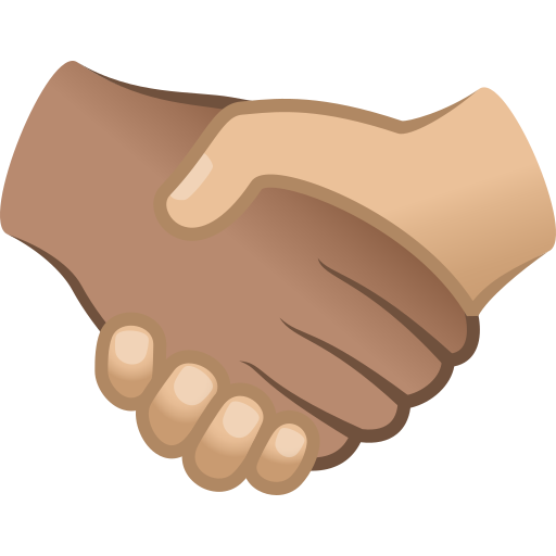 handshake: medium skin tone, medium-light skin tone — JoyPixels