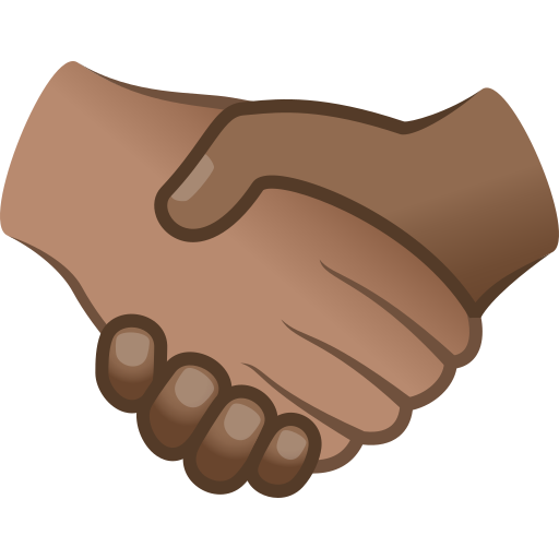 handshake: medium skin tone, medium-dark skin tone — JoyPixels