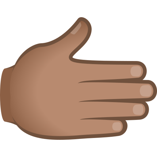 rightwards hand: medium skin tone — JoyPixels