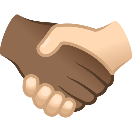 handshake: medium-dark skin tone, light skin tone — JoyPixels