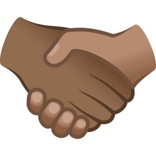 handshake: medium-dark skin tone, medium skin tone — JoyPixels
