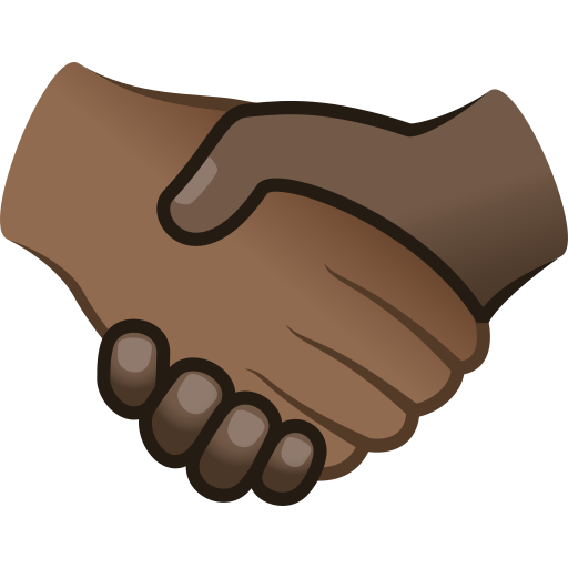 handshake: medium-dark skin tone, dark skin tone — JoyPixels