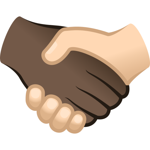 handshake: dark skin tone, light skin tone — JoyPixels
