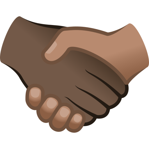 handshake: dark skin tone, medium skin tone — JoyPixels