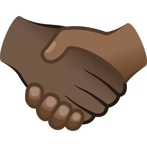 handshake: dark skin tone, medium-dark skin tone — JoyPixels