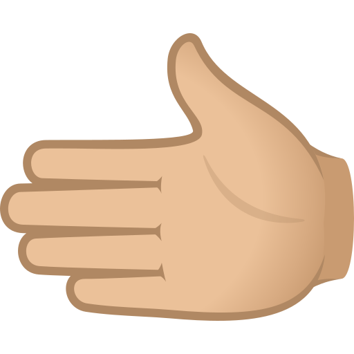 leftwards hand: medium-light skin tone — JoyPixels
