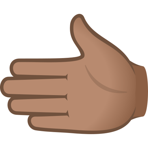leftwards hand: medium skin tone — JoyPixels