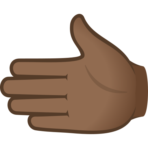 leftwards hand: medium-dark skin tone — JoyPixels