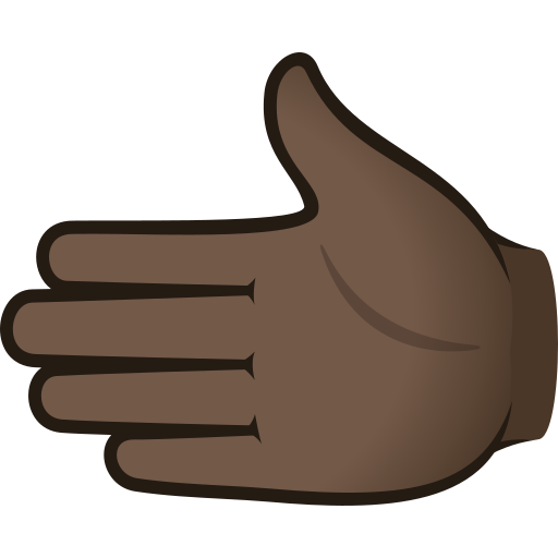 leftwards hand: dark skin tone — JoyPixels