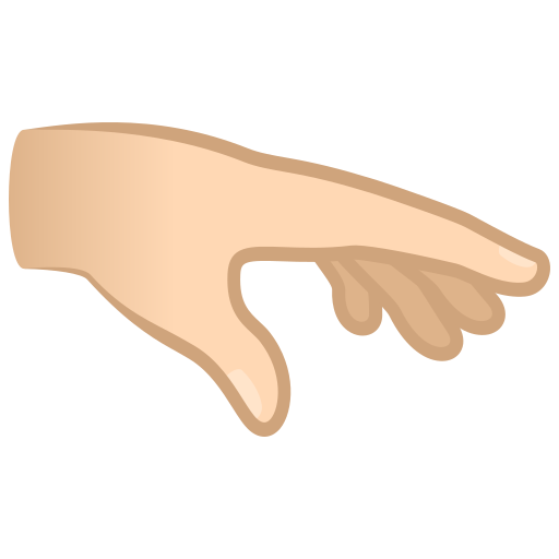 palm down hand: light skin tone — JoyPixels