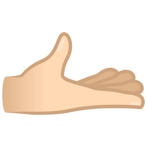 palm up hand: light skin tone — JoyPixels