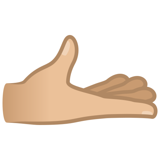 palm up hand: medium-light skin tone — JoyPixels