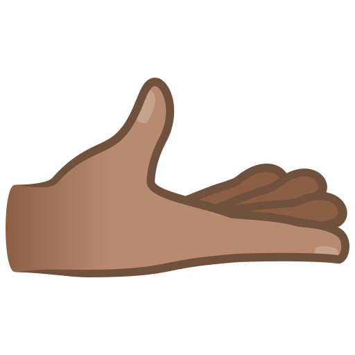 palm up hand: medium skin tone — JoyPixels