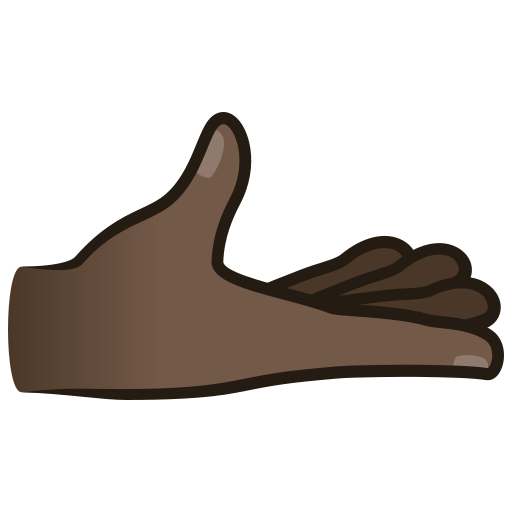palm up hand: dark skin tone — JoyPixels