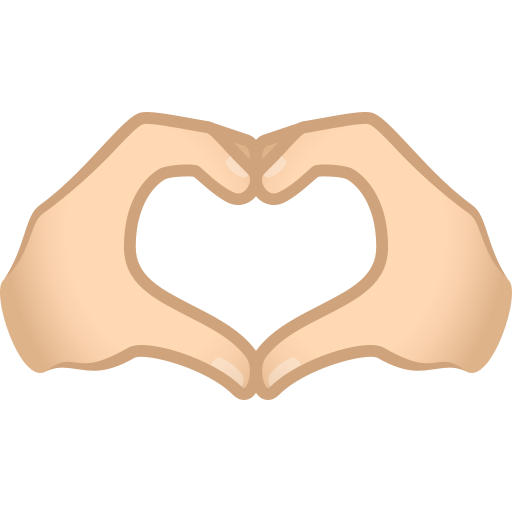 heart hands: light skin tone — JoyPixels