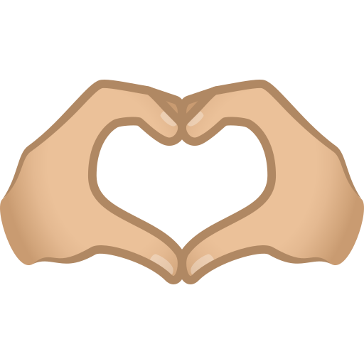 heart hands: medium-light skin tone — JoyPixels