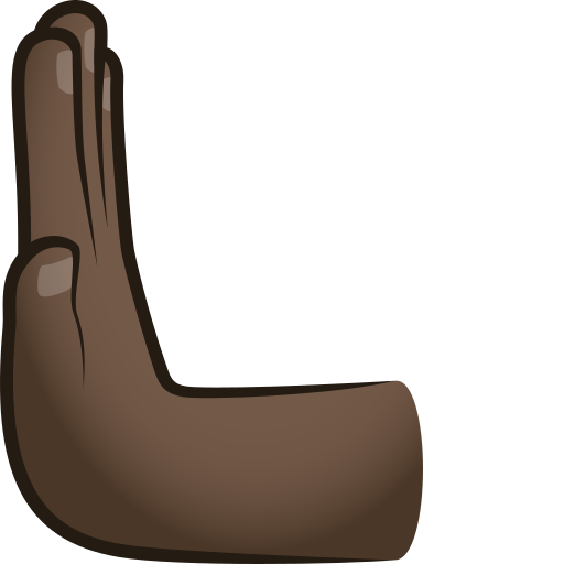 leftwards pushing hand: dark skin tone — JoyPixels
