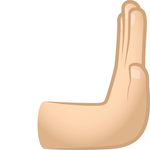 rightwards pushing hand: light skin tone — JoyPixels