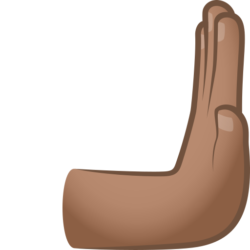 rightwards pushing hand: medium skin tone — JoyPixels