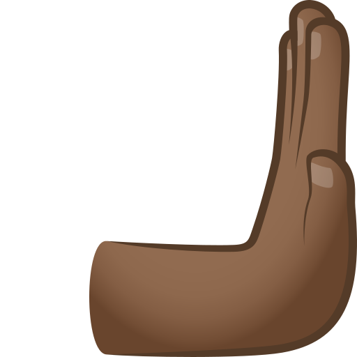 rightwards pushing hand: medium-dark skin tone — JoyPixels