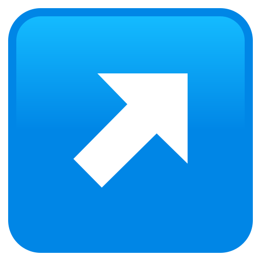 Up-Right Arrow as drawn by JoyPixels in 10.0