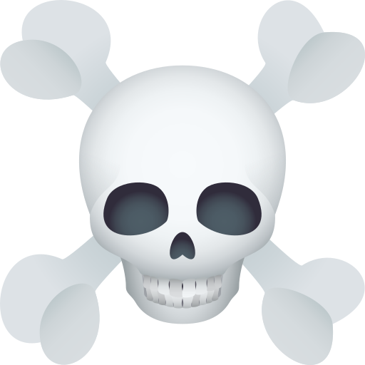 Skull and Crossbones as drawn by JoyPixels in 10.0