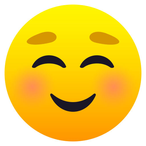 Smiling Face as drawn by JoyPixels in 10.0