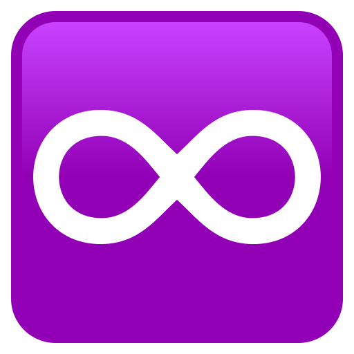Infinity as drawn by JoyPixels in 10.0