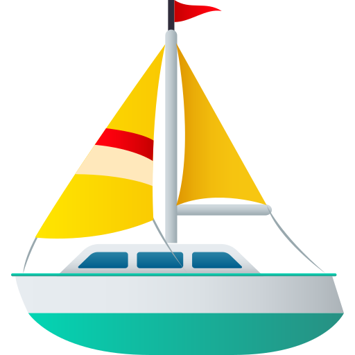 Sailboat as drawn by JoyPixels in 10.0