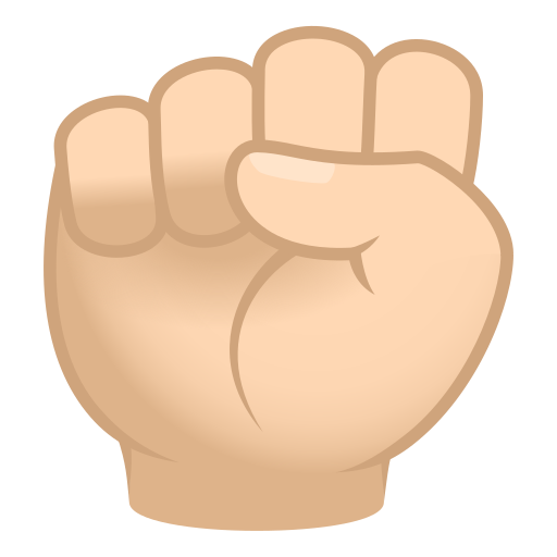 raised fist: light skin tone — JoyPixels