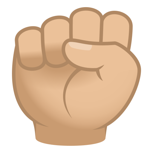 raised fist: medium-light skin tone — JoyPixels