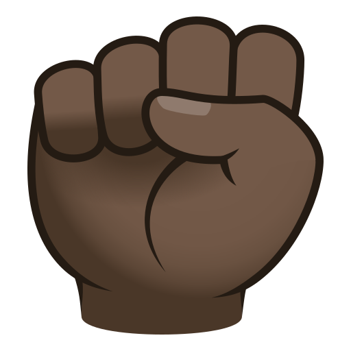raised fist: dark skin tone — JoyPixels