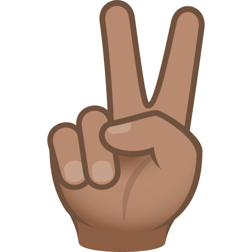 victory hand: medium skin tone — JoyPixels