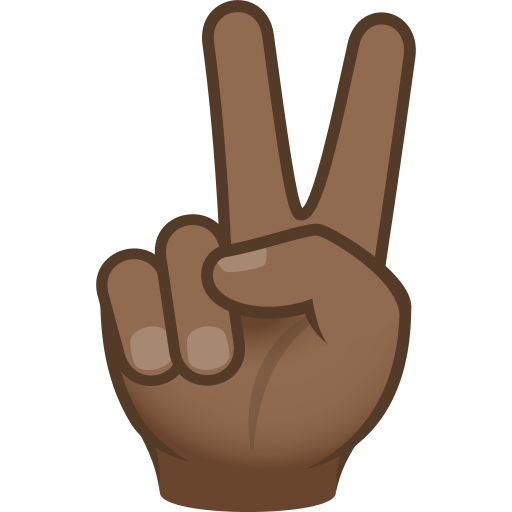 victory hand: medium-dark skin tone — JoyPixels