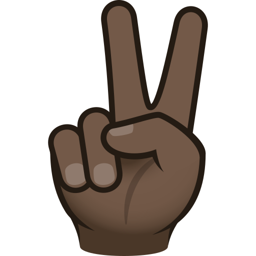 victory hand: dark skin tone — JoyPixels