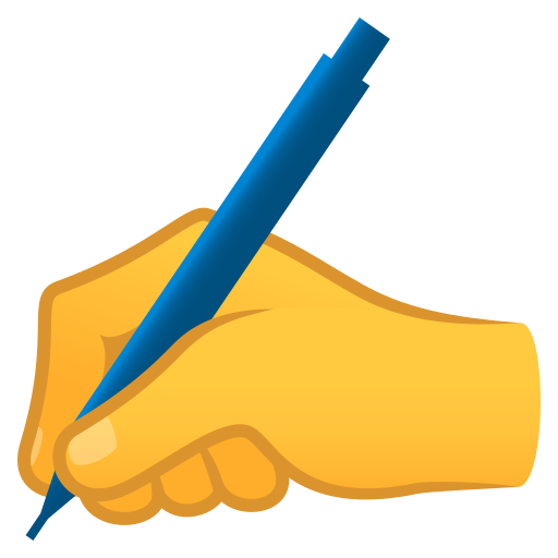 Writing Hand as drawn by JoyPixels in 10.0
