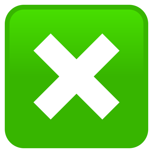 Cross Mark Button as drawn by JoyPixels in 10.0